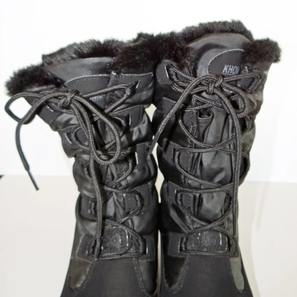 KHOMBU Anne Waterproof Boots Black Size 7 M Women's Winter / Snow Boots